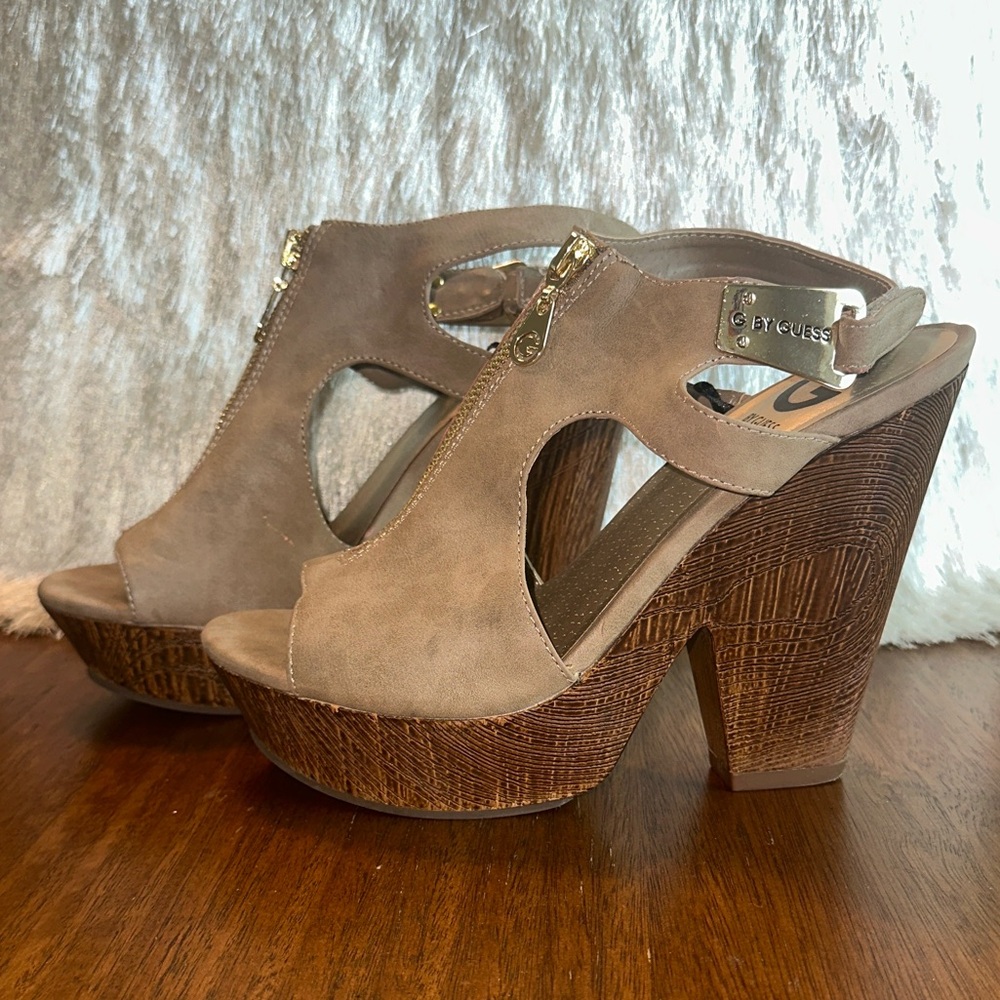 G by Guess - Taupe Platform Heels